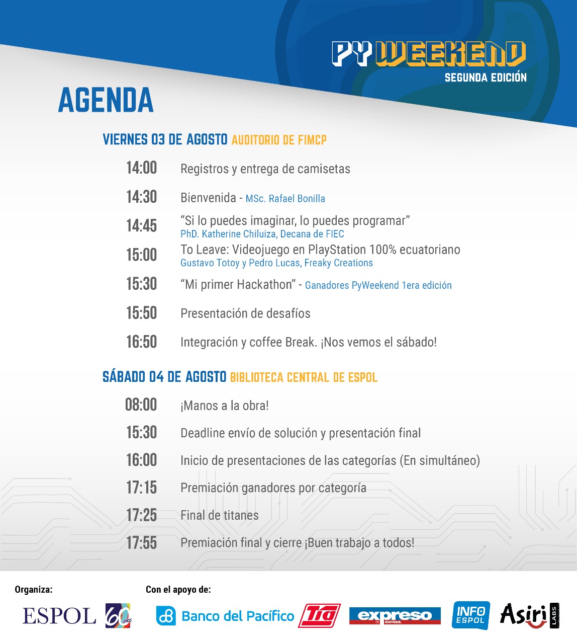 Agenda Pyweekend 2